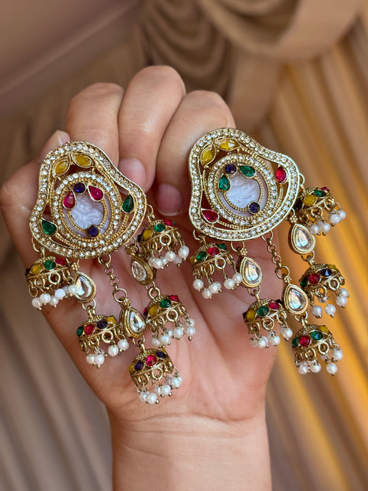 Polki earrings multi