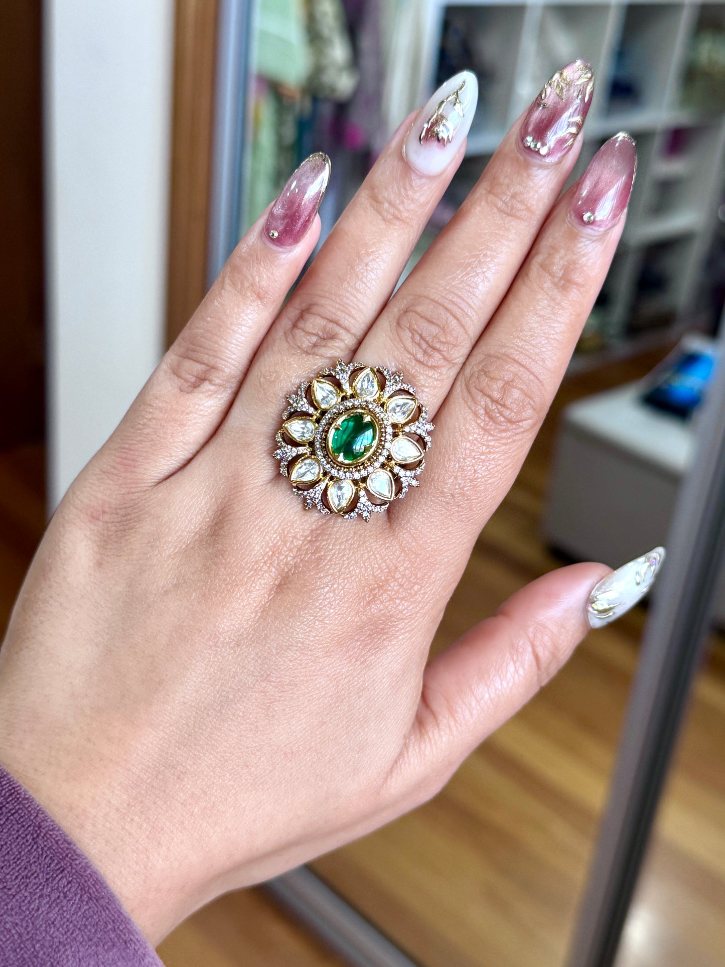 Premium tyani kundan ring( Adjustable)