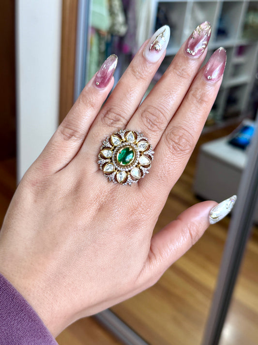 Premium tyani kundan ring( Adjustable)