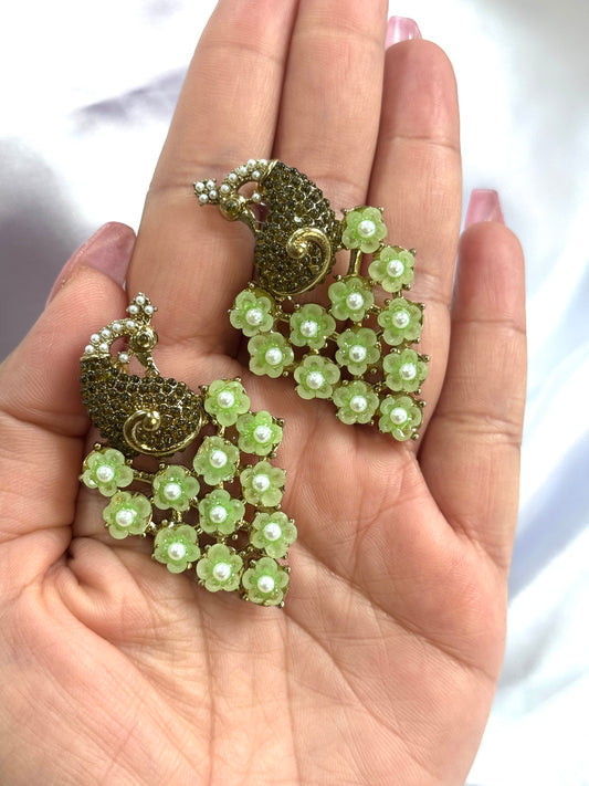 Peacock earrings