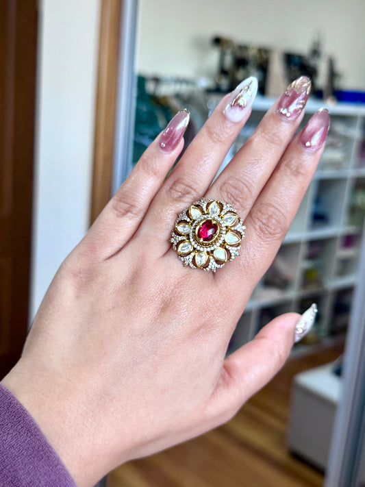 Premium tyani kundan ring( Adjustable)