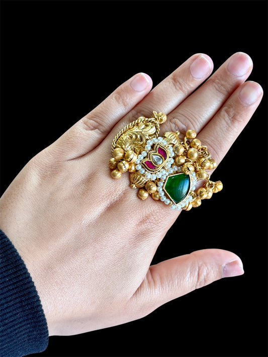 Premium pachi kundan ring(adjustable)