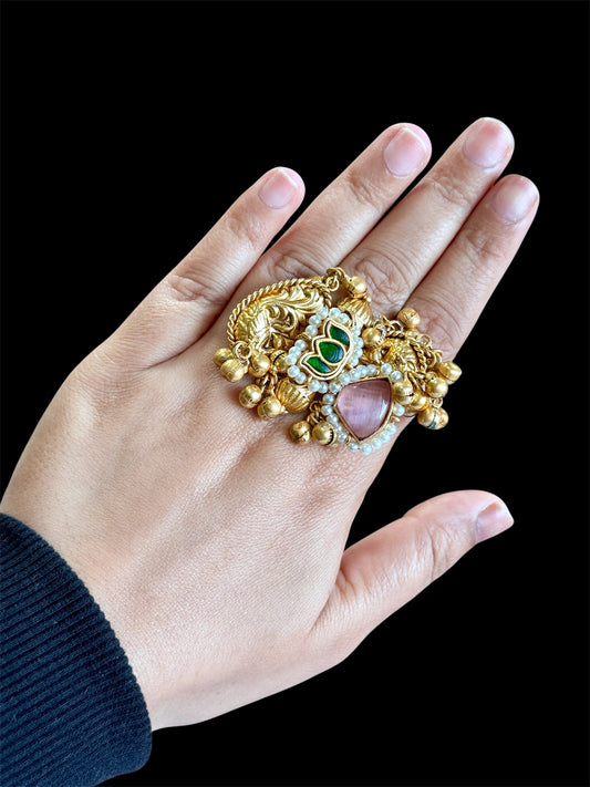 Premium pachi kundan ring(adjustable)