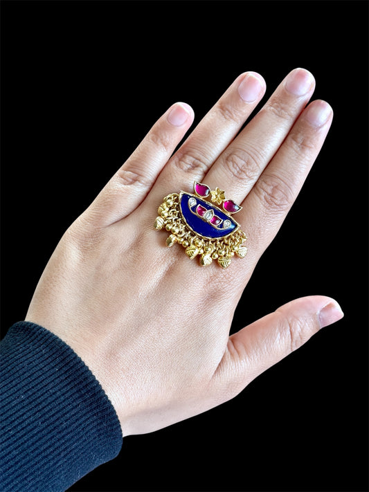 Premium pachi kundan ring(adjustable)