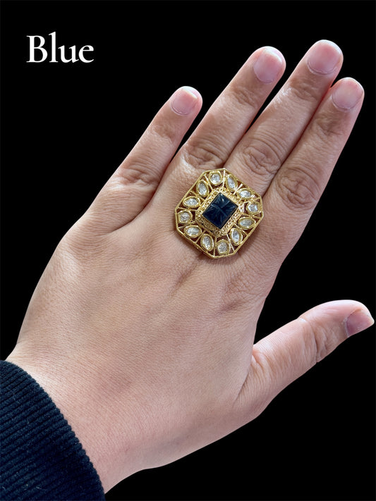 Premium tyani kundan adjustable ring