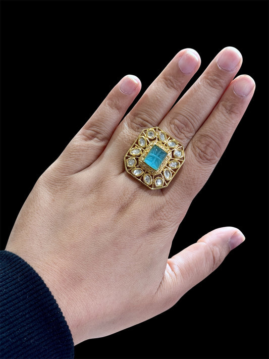 Premium tyani kundan adjustable ring