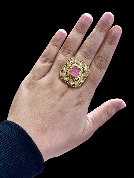 Premium tyani kundan adjustable ring