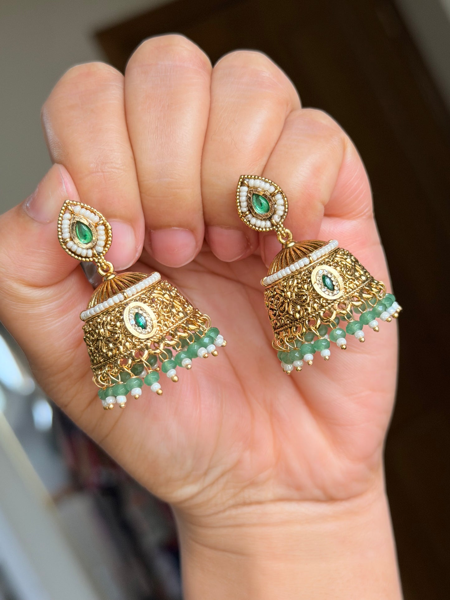 Gold look jhumki