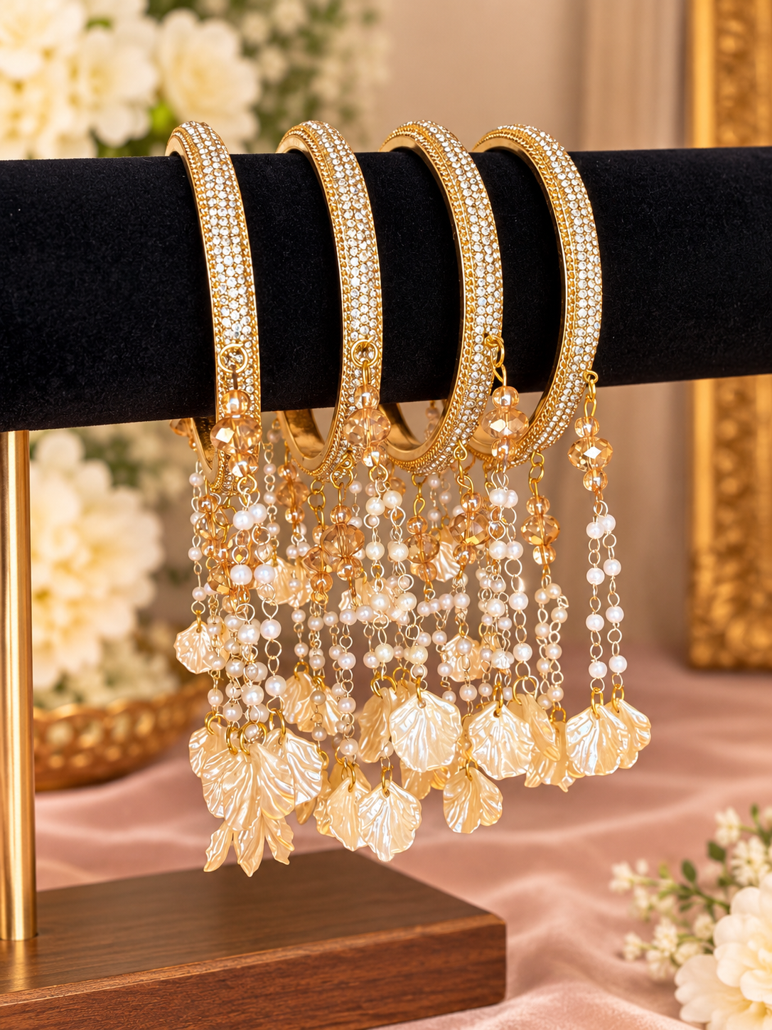 Premium Crystal Kangan Set – 4 Piece