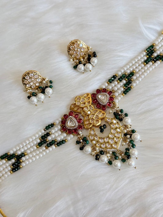 Premium polki kundan chokar set