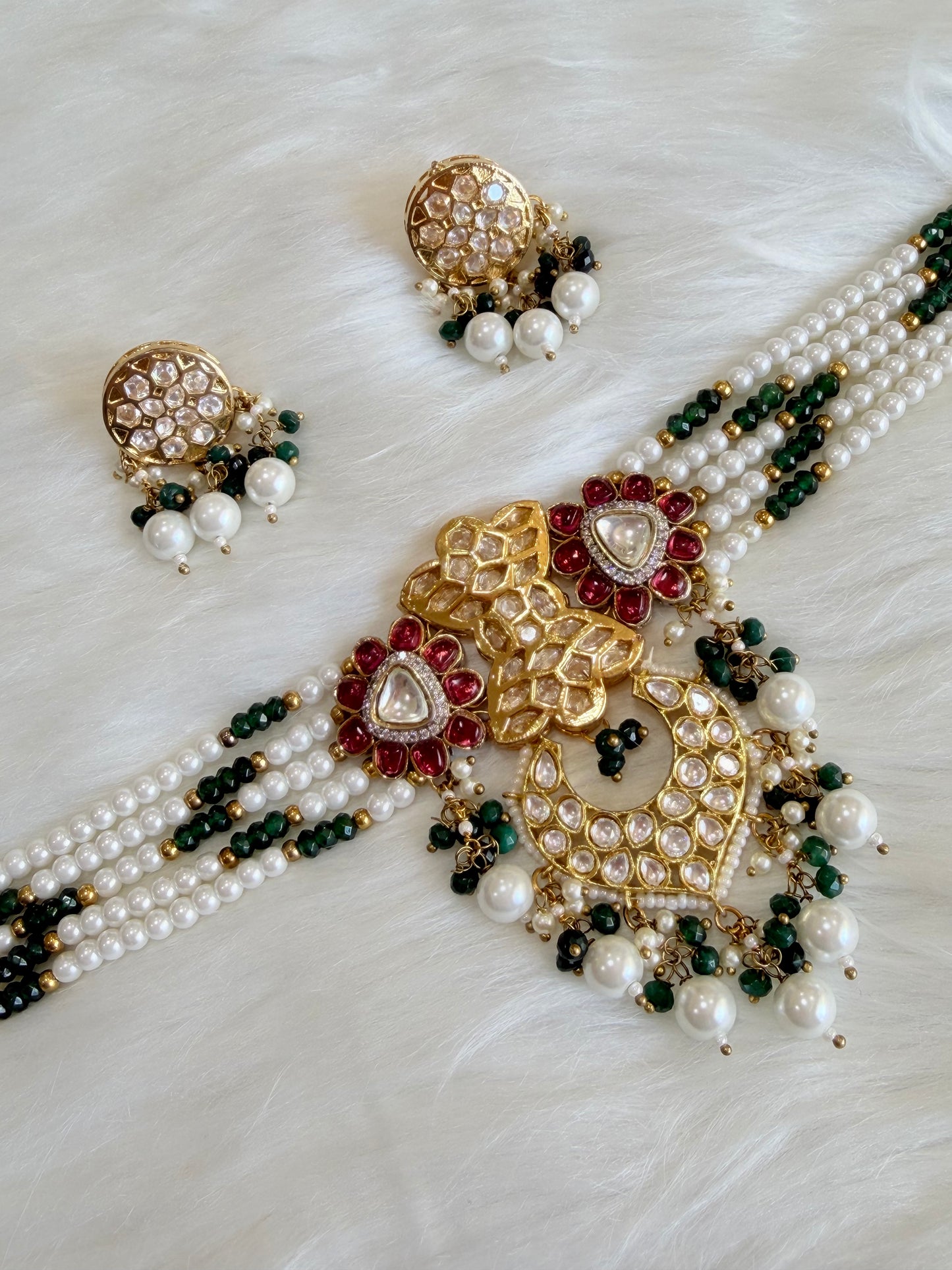Premium polki kundan chokar set
