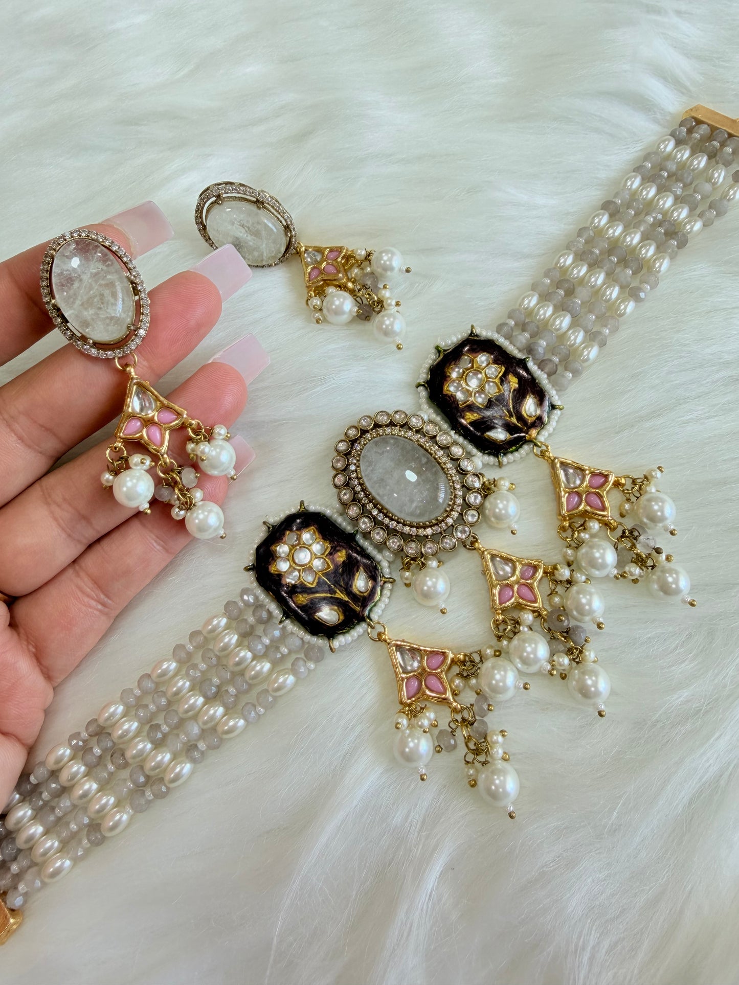 Premium moissanite necklace set