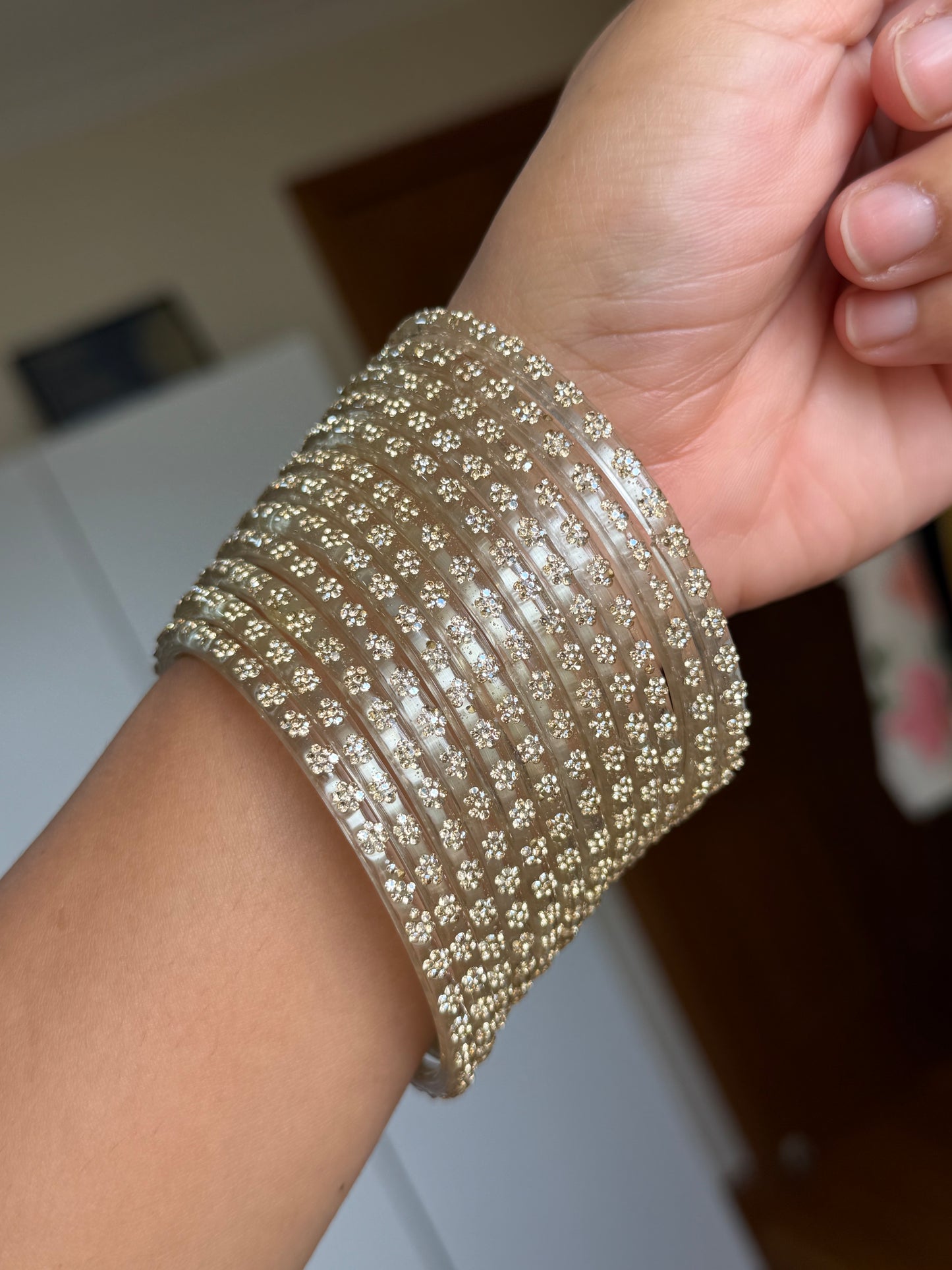 Glass bangles(light Golden Beige/Champagne gold)
