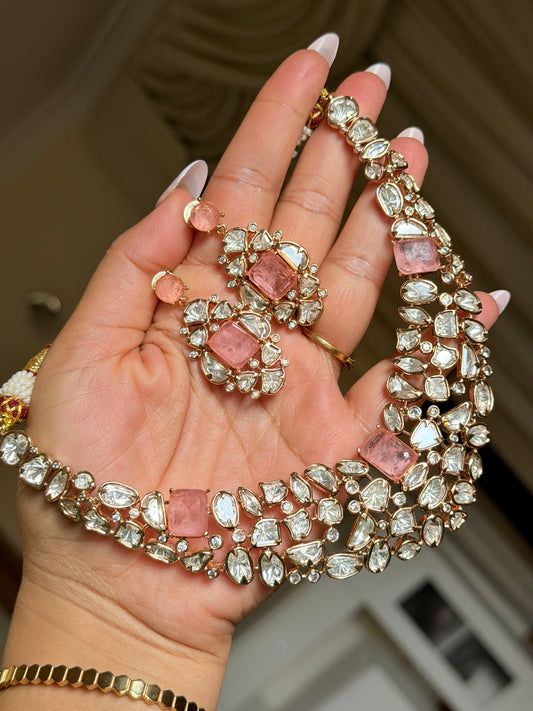 Premium Moissanite Set(Baby pink)