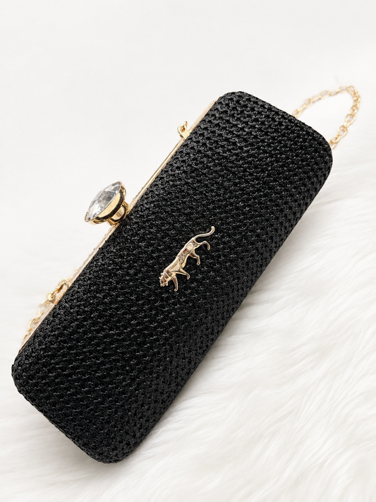Classic Black Designer Clutch( with box packaging)