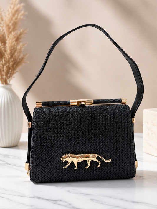Classic Black Designer Clutch( with box packaging)