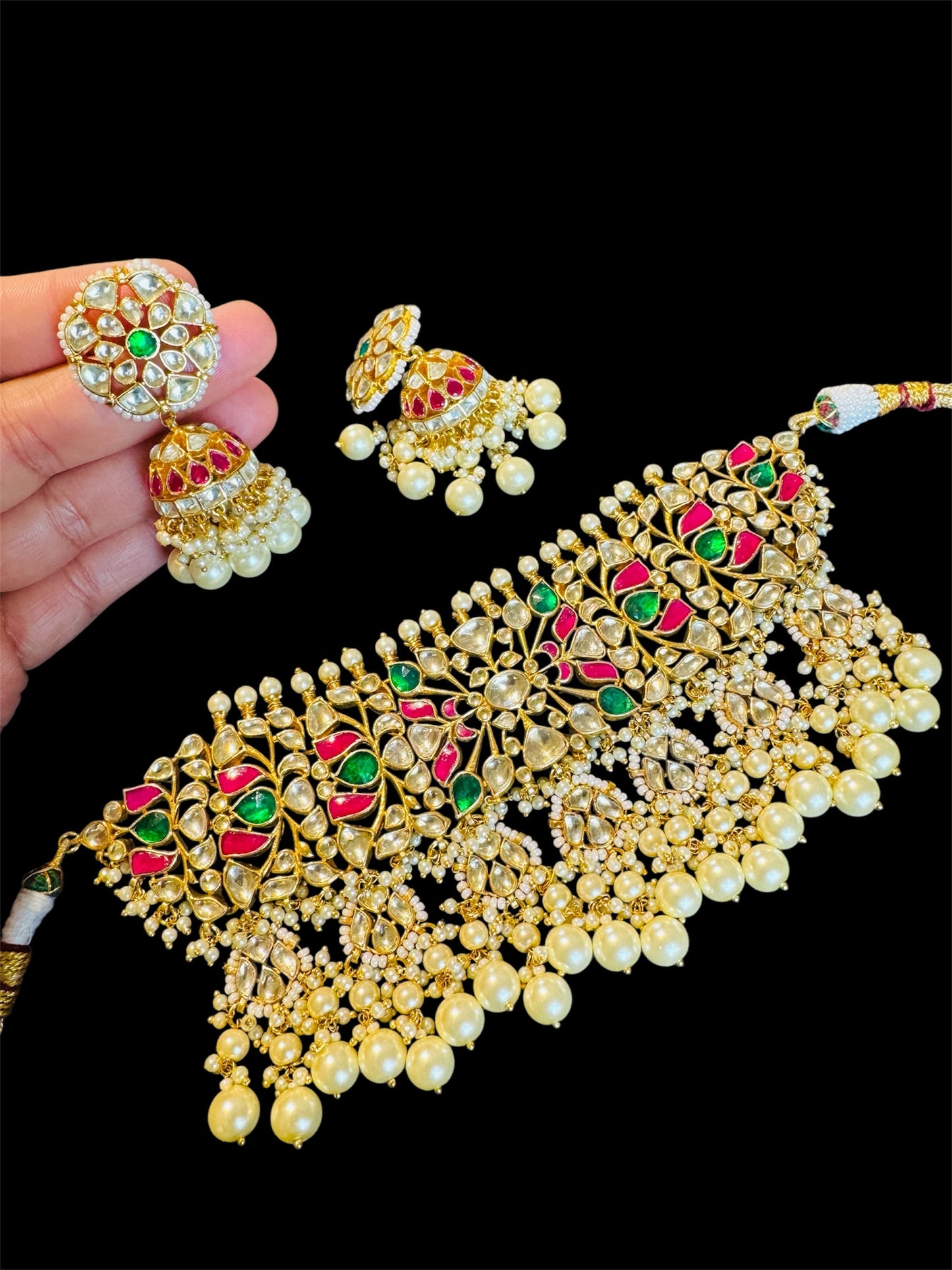 Pachi kundan necklace