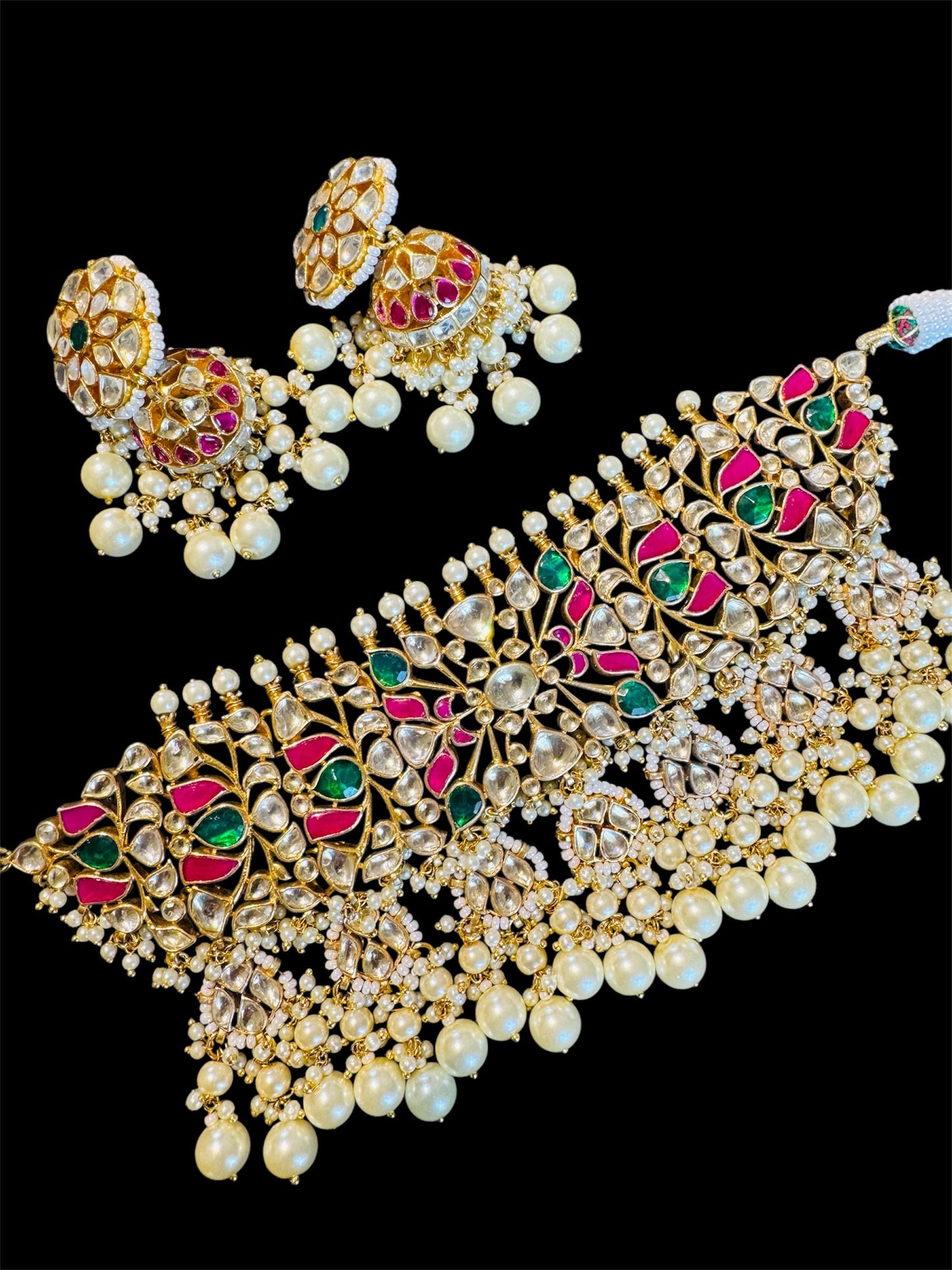 Pachi kundan necklace