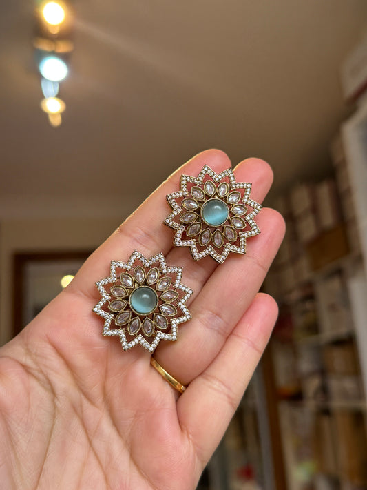 Oversized polki studs