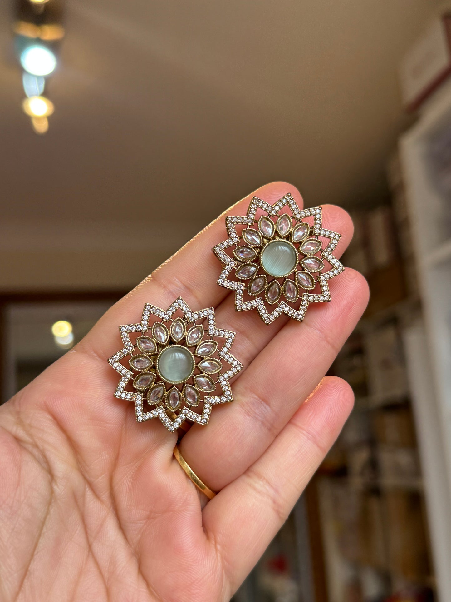 Oversized polki studs