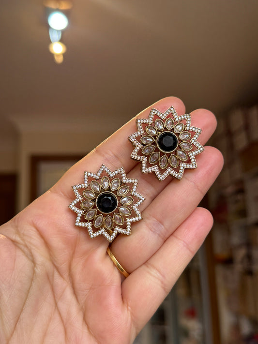 Oversized polki studs