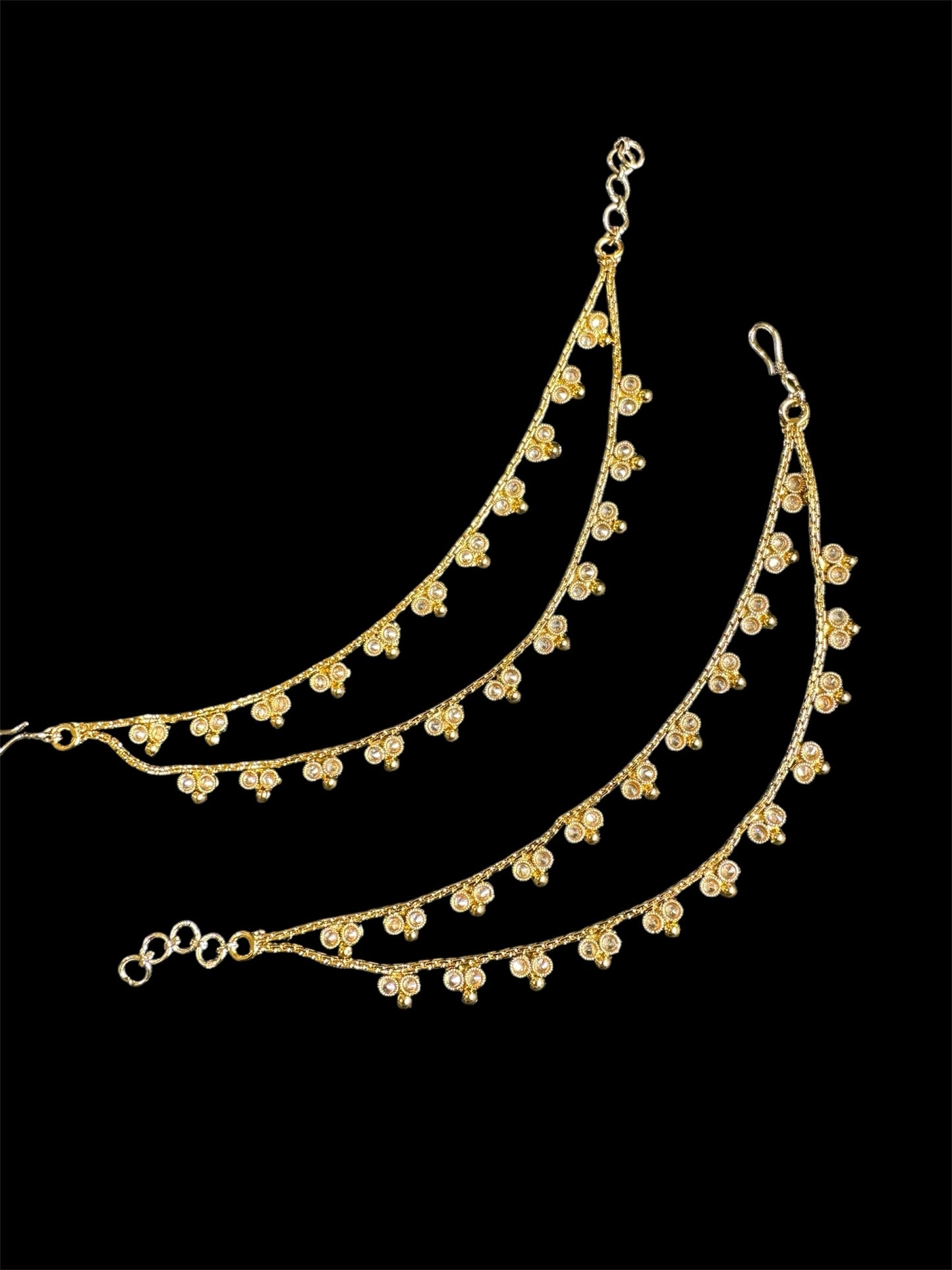 2 layer Polki ear chain/ Sahara( earrings not included)