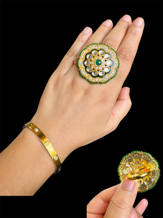 Kundan adjustable ring