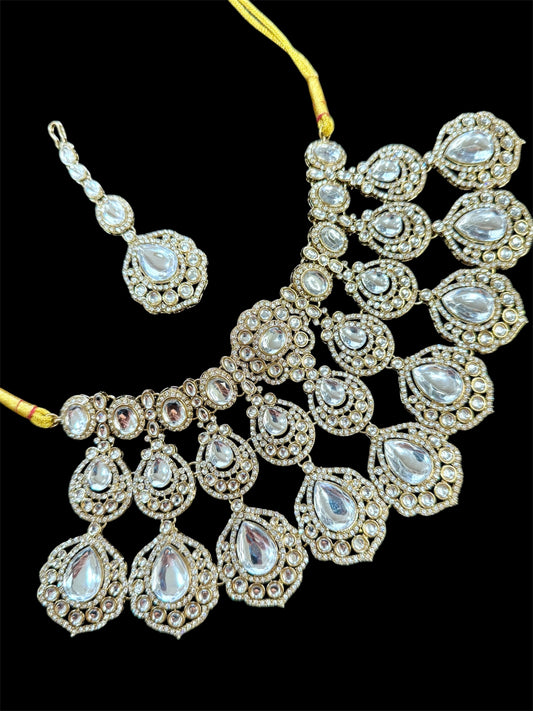 Kundan necklace set antique gold
